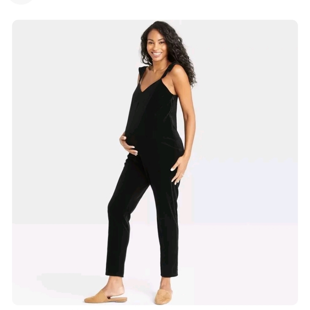 Hatch The Nines X Target Size XXL Flutter Sleeve Maternity Jump Suit Bla…